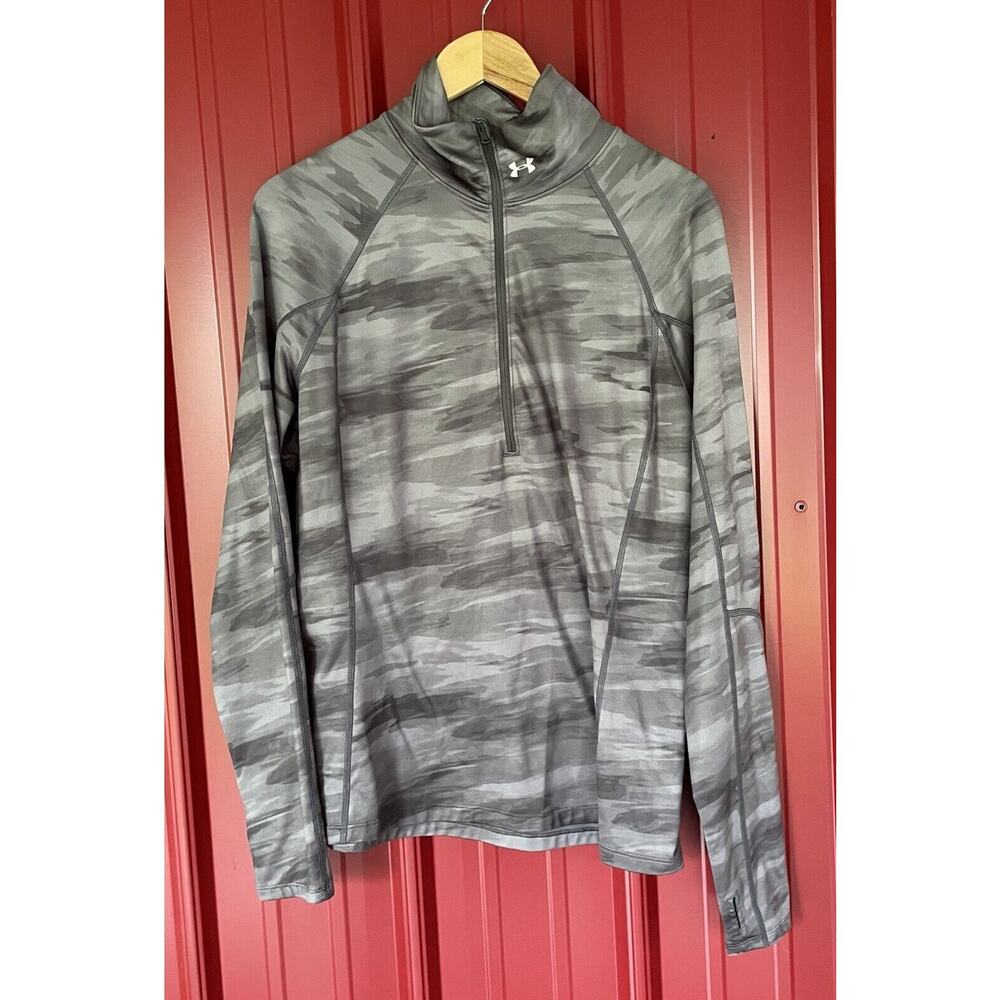 Under‎ Armour Top Cold Gear Camo 1/2 Zip Pullover Lightweight Active Sz XL